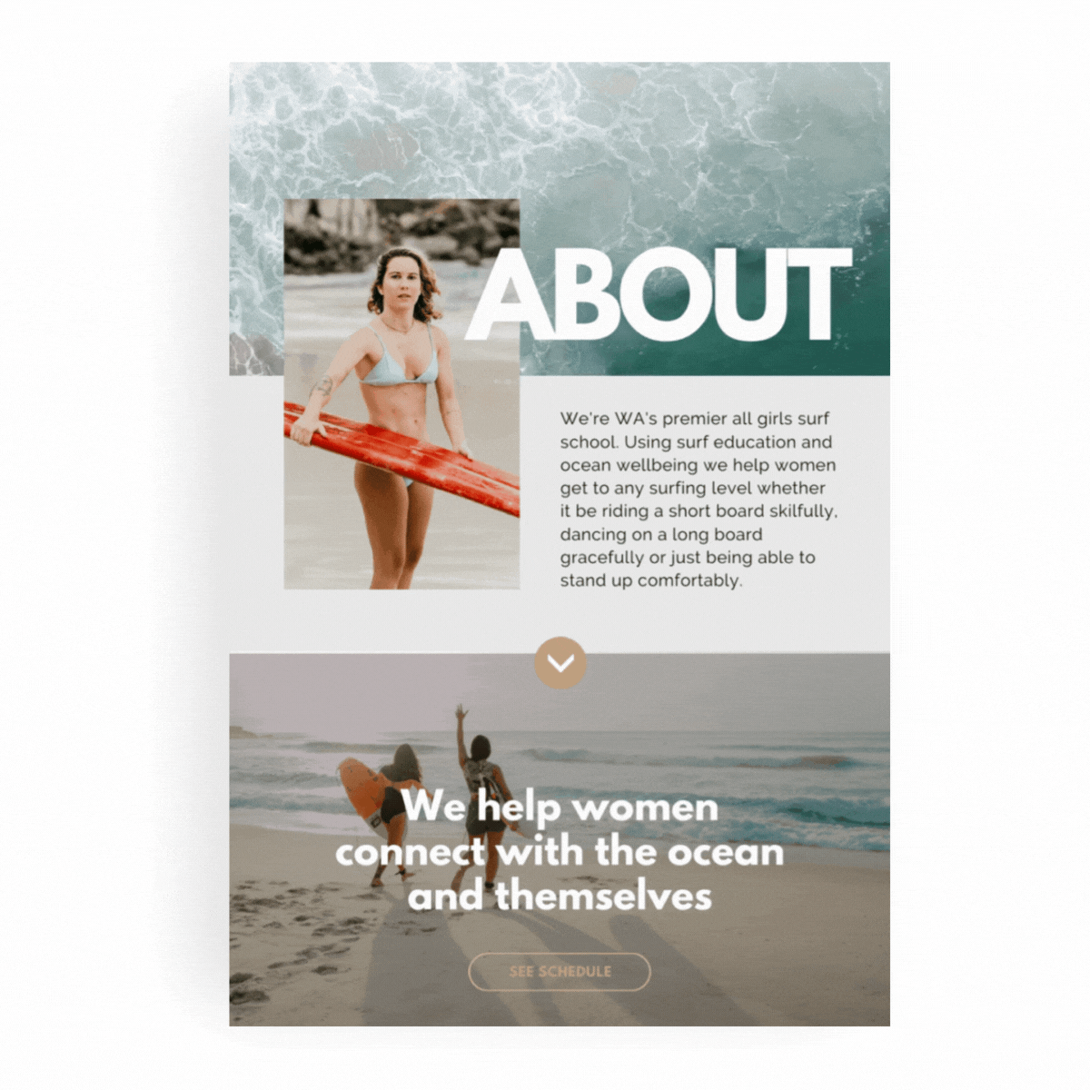 Surf School WordPress website | PROUDLY